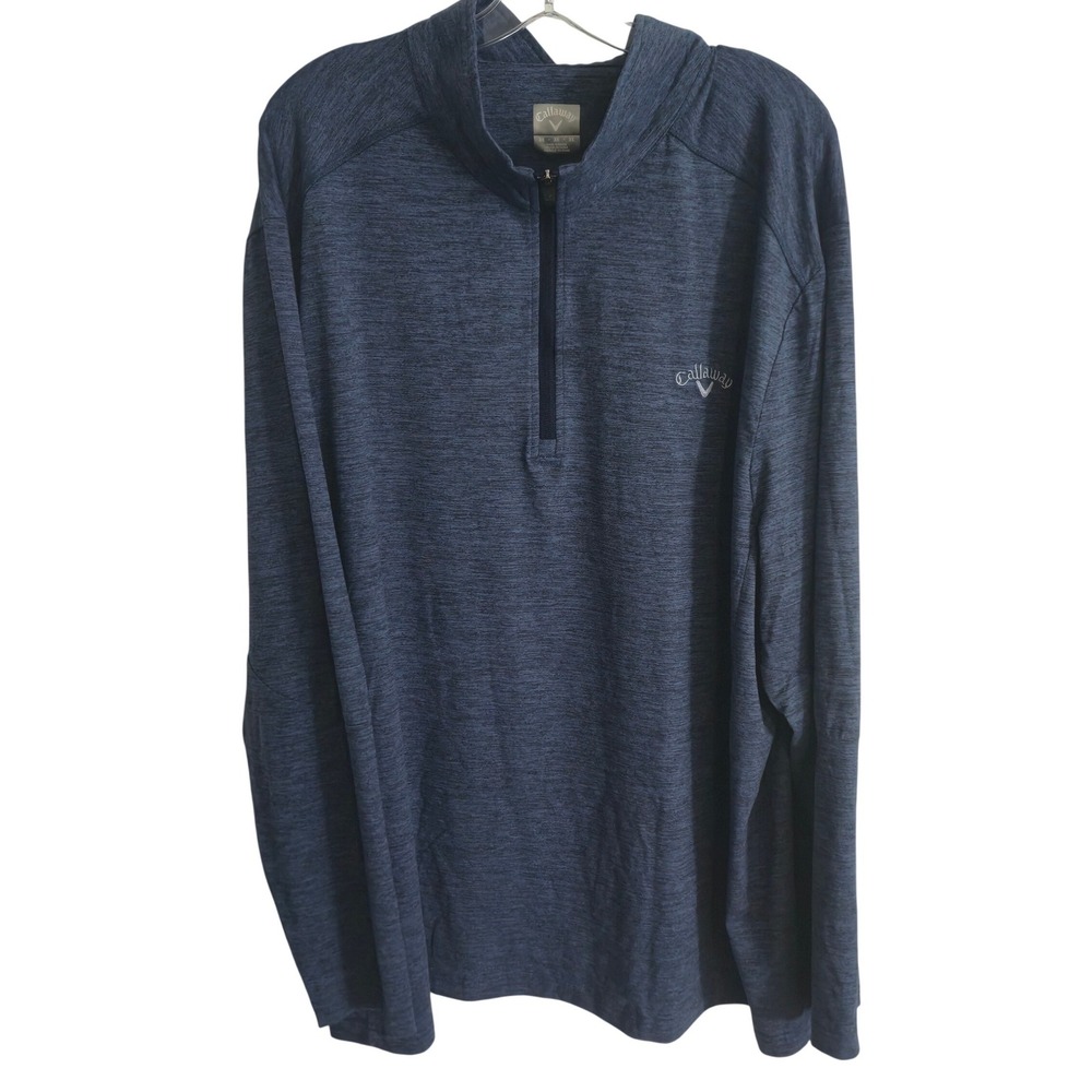 Callaway Quarter Zip Pullover Men's 2XL Blue Heathered Golf Athletic Activewear